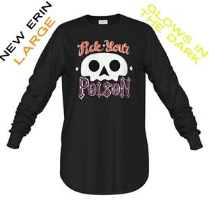 LuLaRoe Black Glow-in-the-Dark Adult uni-sex Large Halloween Tee